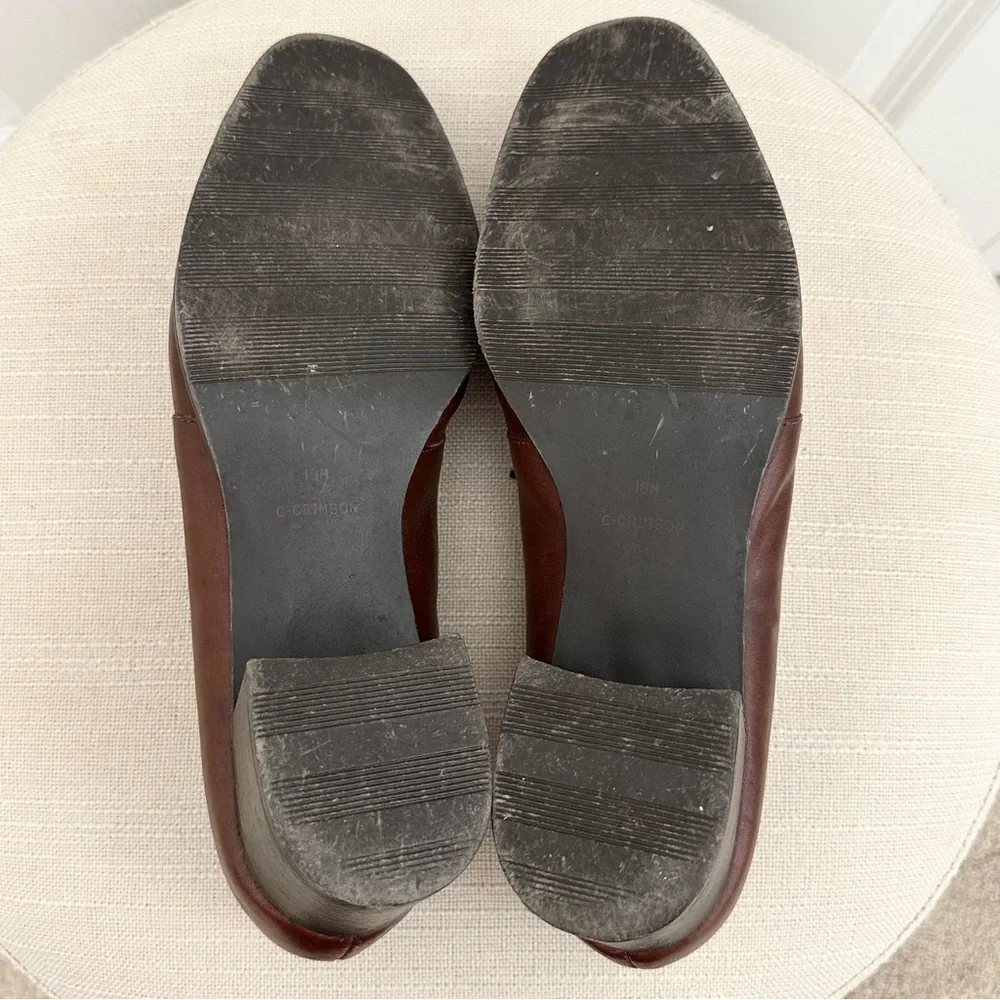 Vintage Brown Suede Leather Heeled Loafer Shoes- Preppy Collegiate Fall Office